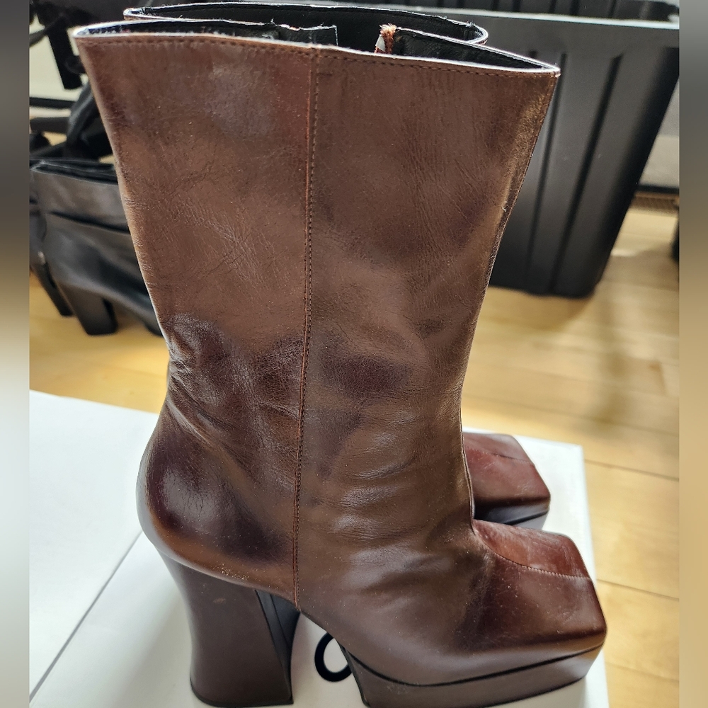L’INTERVALLE Mestali Brown Leather boots size 10US